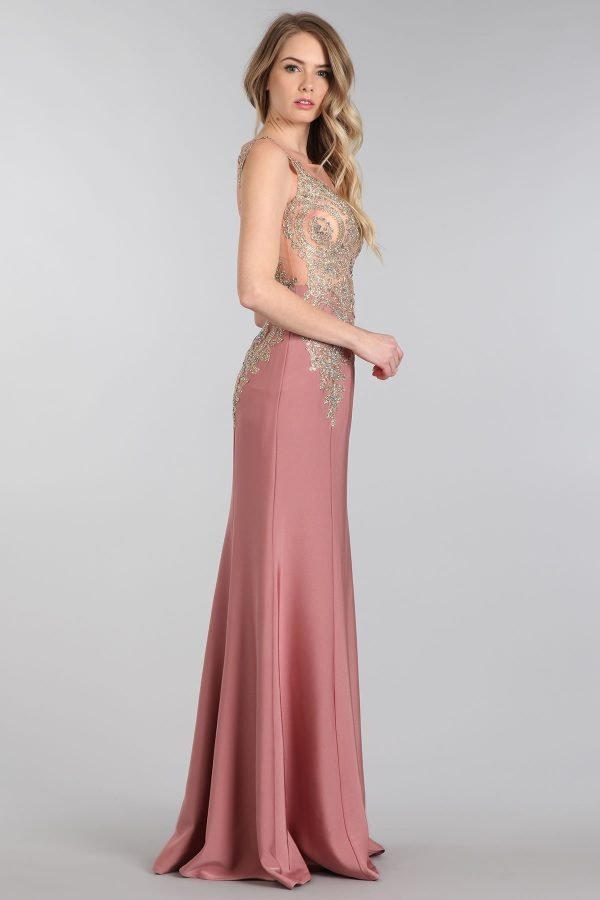 Verleidelijke Jersey Jewel Neckline Zeemeermin Avondjurken Met Staaflijst - Afbeelding 24